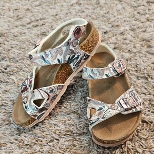 Birkenstock Pink Paisley Vegan Sandals Size 26